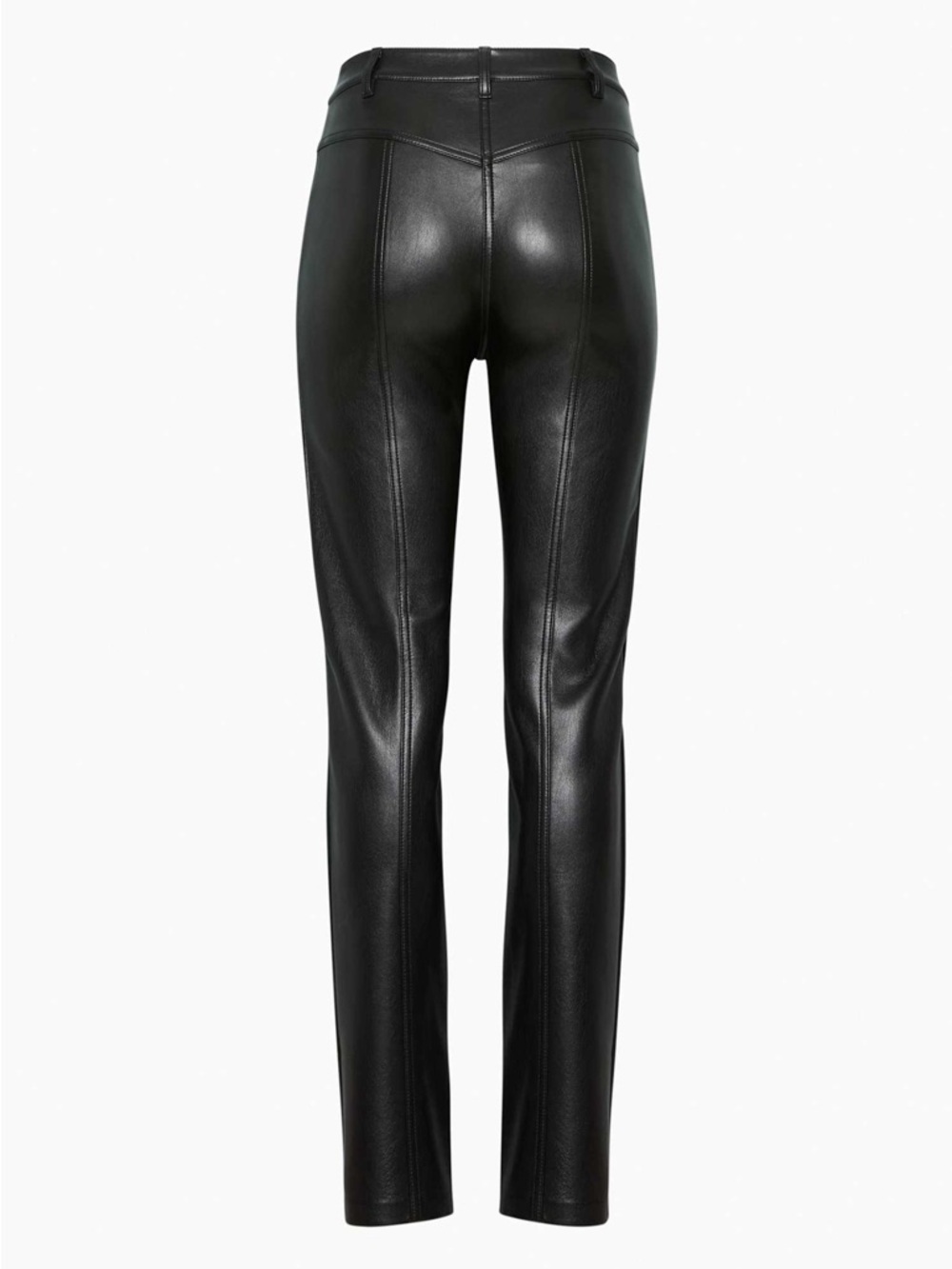 Aritzia Wilfred Rebel Vegan Leather Pants Black High Rise Straight Leg Size 0 - Picture 9 of 16